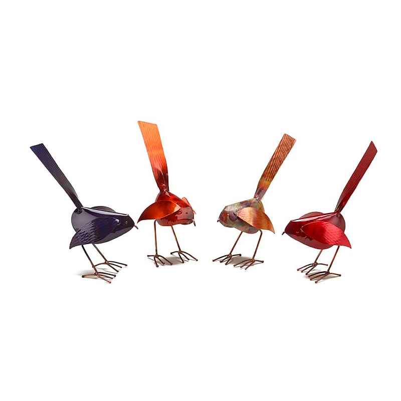 Handcrafted Copper Bird Statue - Yellow